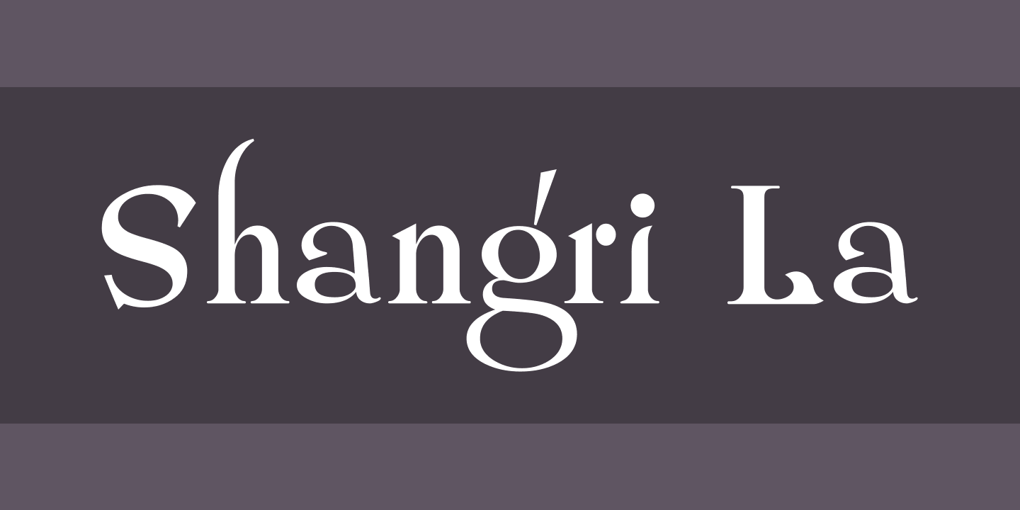 Beispiel einer Shangri La-Schriftart